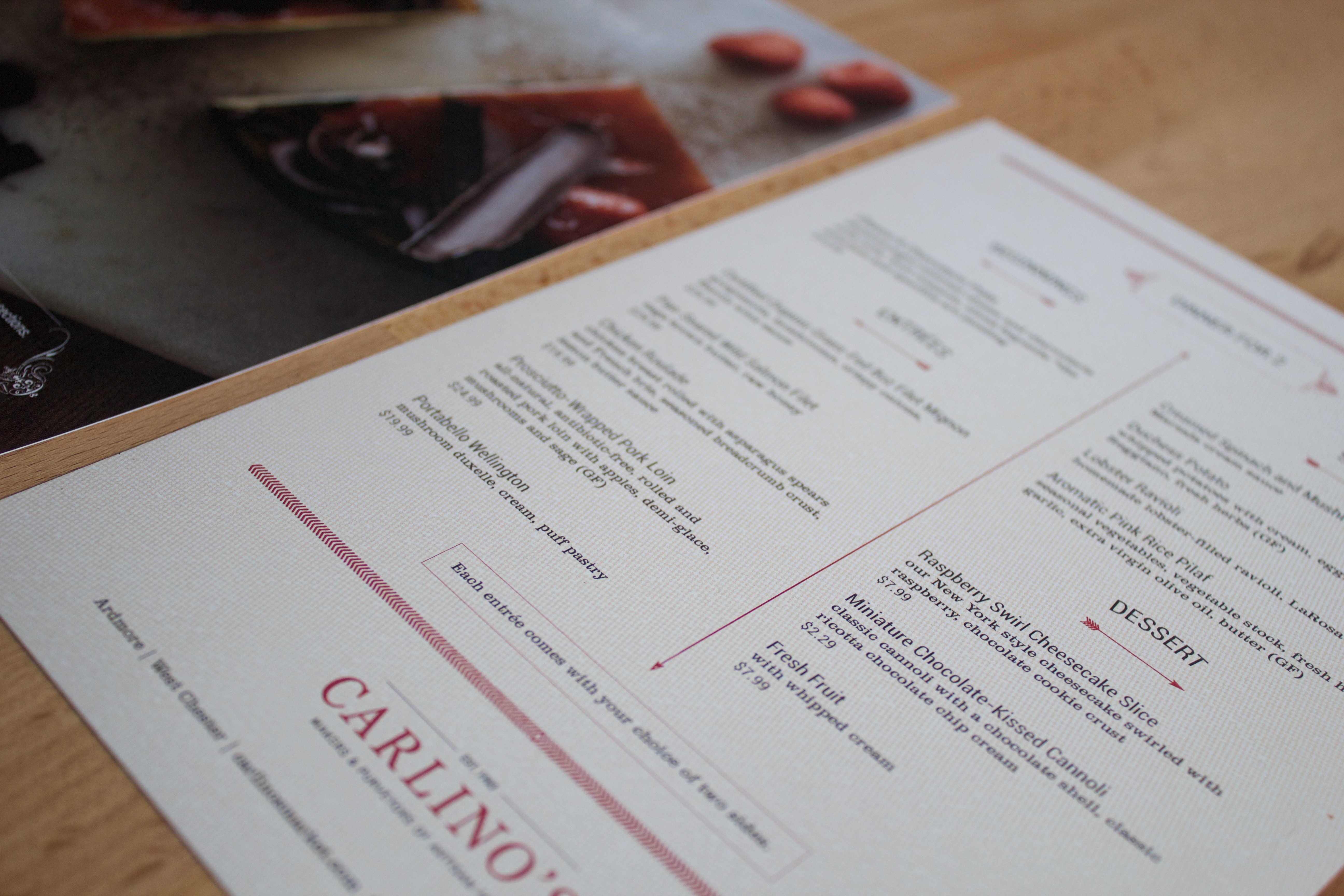 Carlino’s seasonal menu