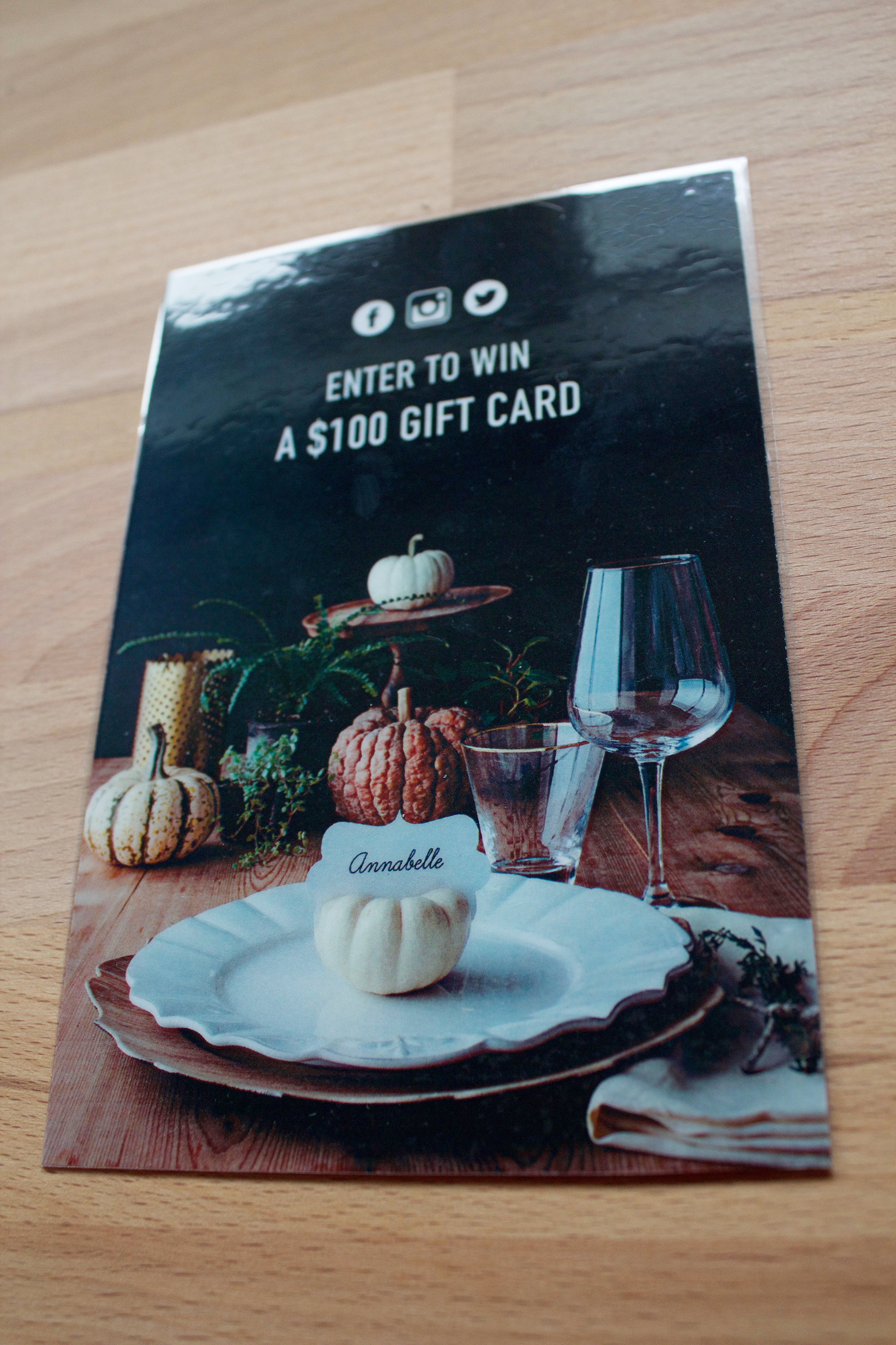 Carlino’s giveaway postcard