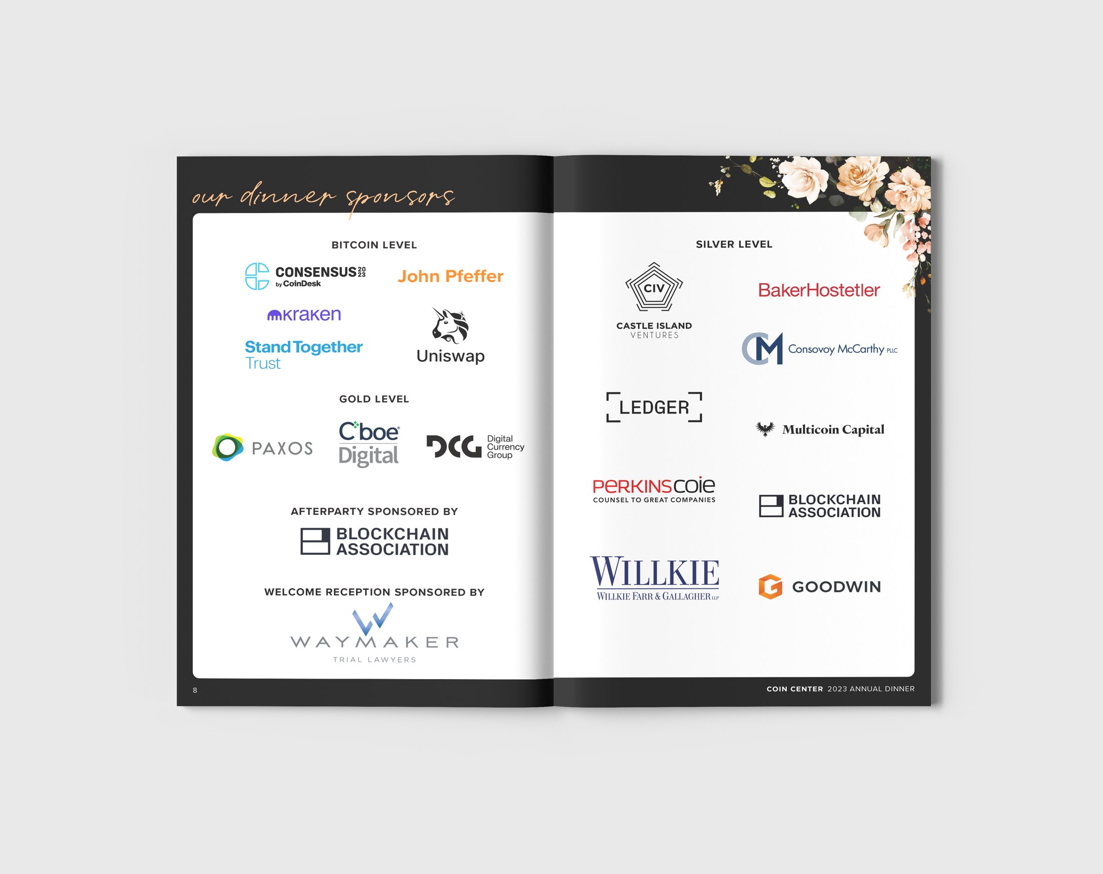 Coin Center event collateral mockup