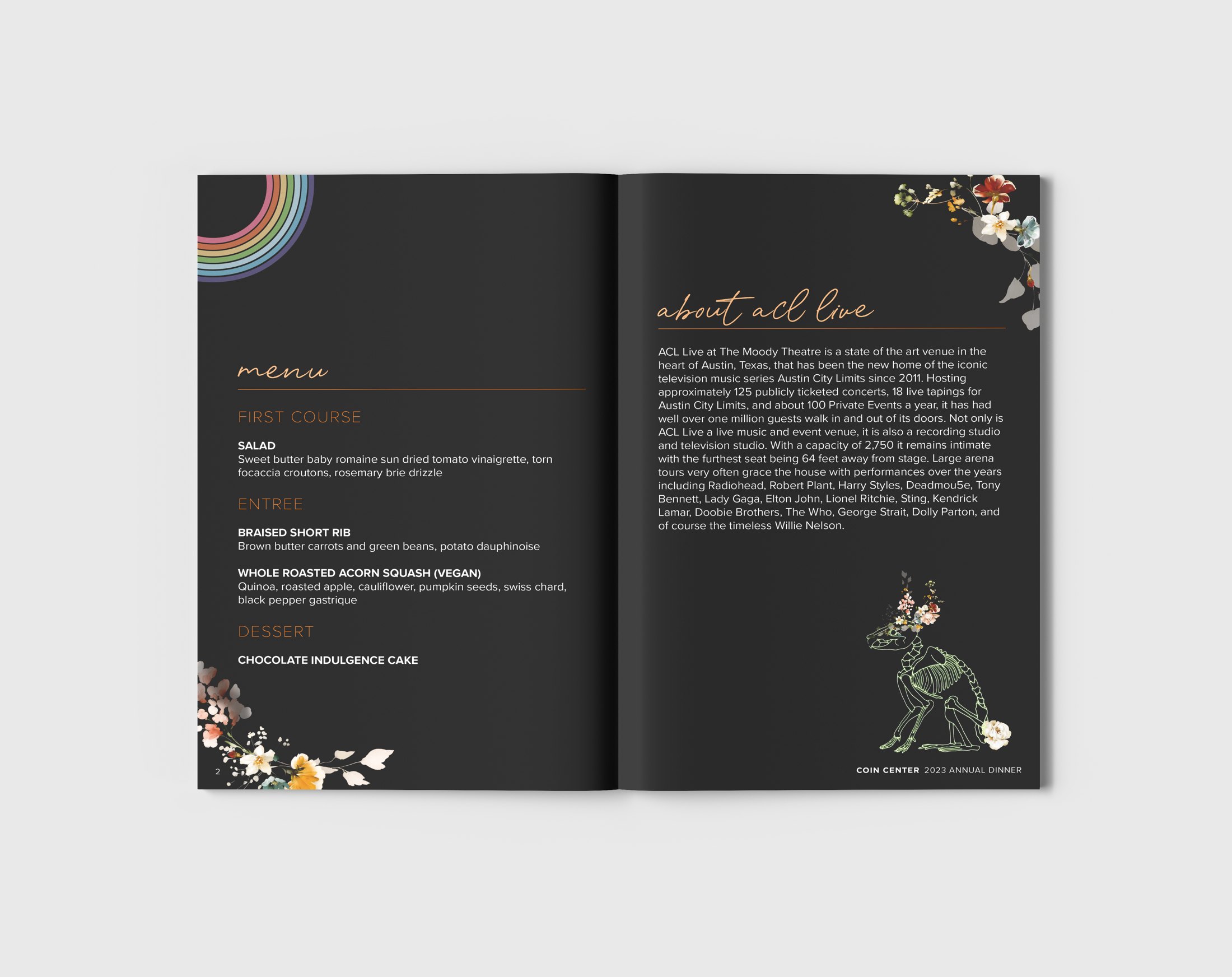Coin Center Annual Dinner print collateral
